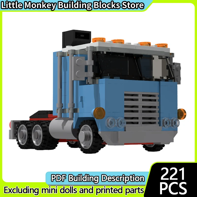 

City Car Model MOC Building Bricks Classic Heavy-Duty Tractor Head Modular Technology Children Holiday Gifts Assemble Toys Suit