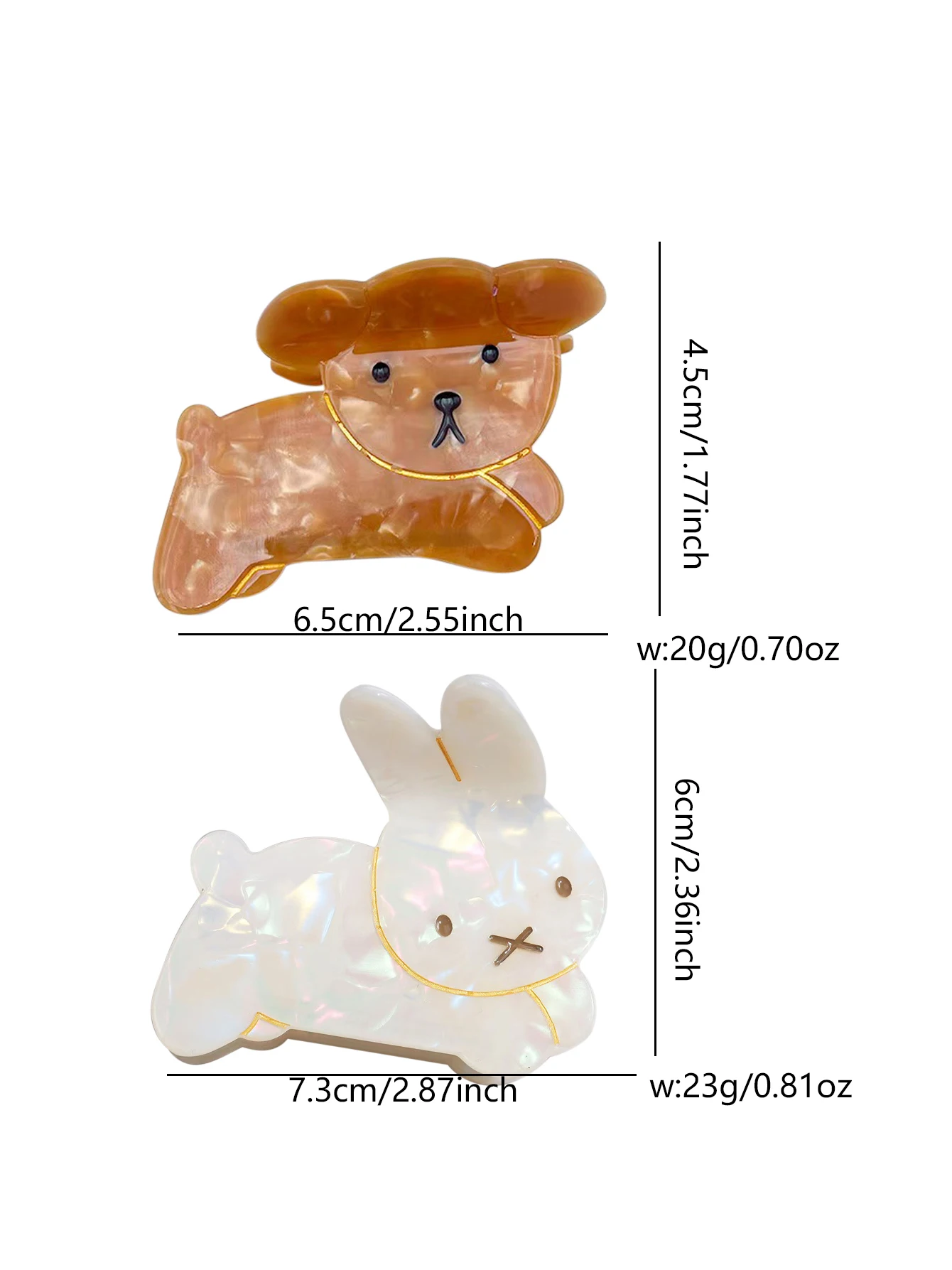 1 pieza de garra de pelo de animal de dibujos animados medianos, decoración diaria de peinado en la parte posterior de la cabeza