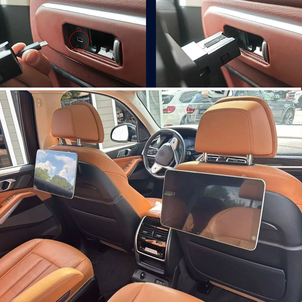 

13.3" Car Headrest Monitor Display IPS Android 3G+32G/4G+64G Touch Screen For BMW XM 50e i5 M60 i7 M70 Car Rear Seat Player