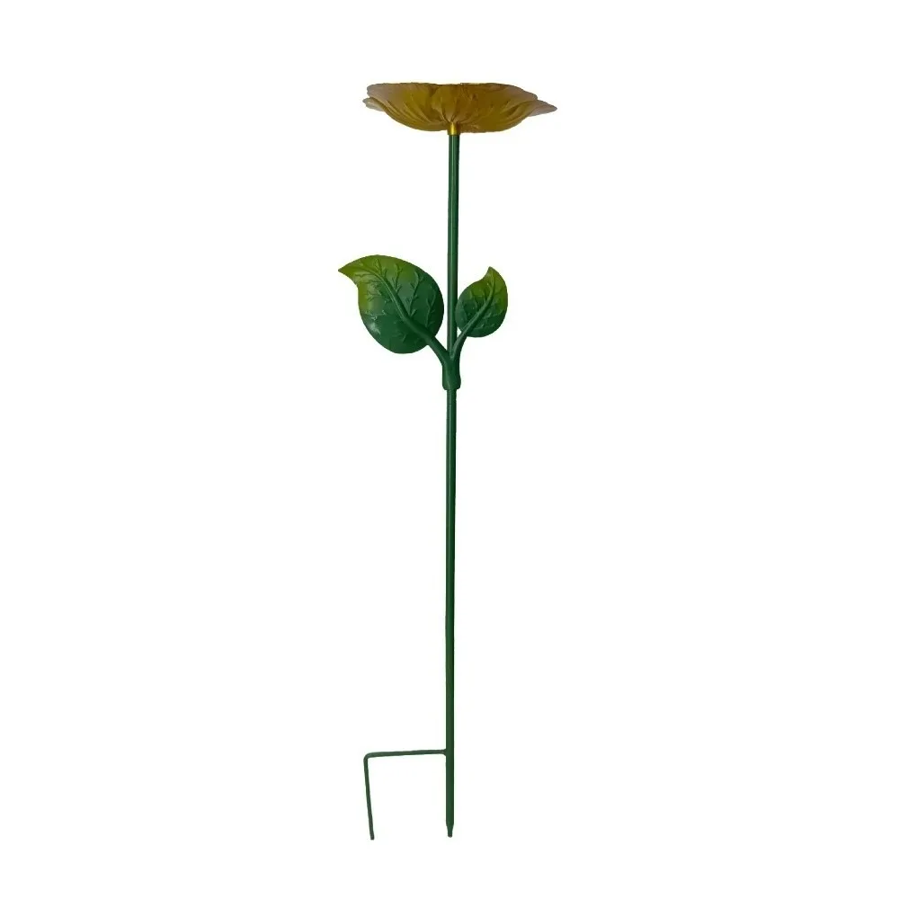 

Bird Raising Tool Iron Flower Shaped Bird Bath Convenient Durable Bird Bathtub Large Capacity Bird Feeding Dish Outside Patio
