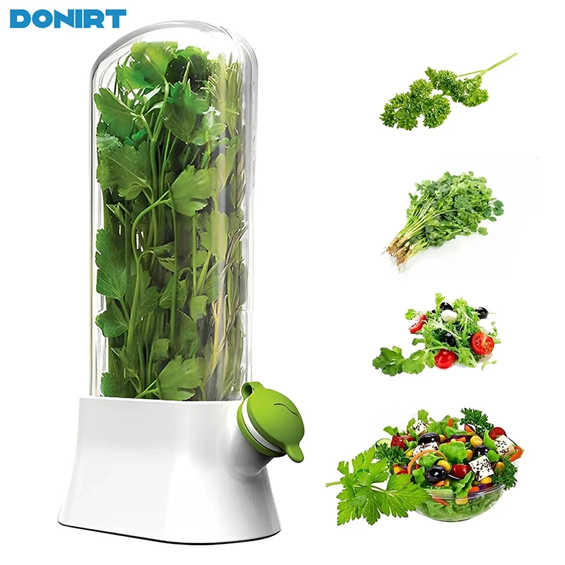 

Refrigerator Herb Crisper Saver Pod Container Vegetable Preserving Bottle Keep Herb Cilantro Mint Parsley Asparagus Fresh Keep