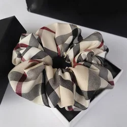 Europe and the United States New Best-selling Large Intestine Hair Circle Color Printed Fabric Plaid Circle Headdress