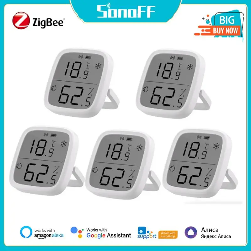 

SONOFF SNZB-02D Zigbee LCD Screen Smart Sensor 1-10PCS Temperature Humidity Sensor Smart Scene Works with ZBBrige-P Alexa Google