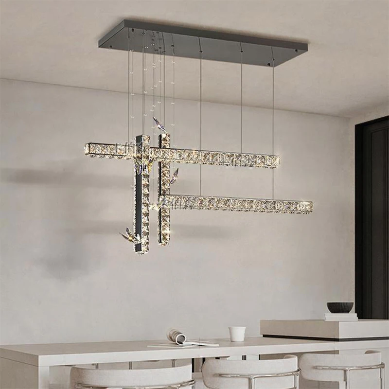 

Designer's Fashionable Chandelier Luxurious Restaurant Crystal Chandelier Grand Dining Table Dining Room And Bar Chandelier
