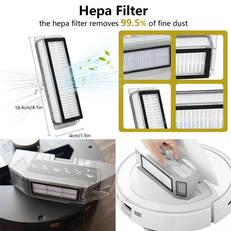 

【Горячая распродажа!】подходит для основной боковой щетки, тканевый мешок для пыли, фильтры, комплект аксессуаров для Dreame Bot L30 Ultra/L20 Ultra/X20 Pro/X20 Pro P