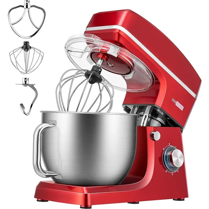 VIVOHOME 7.5 Quart Stand Mixer, 660W 6-Speed Tilt-Head Kitchen Electric Food Mixer with Beater, Dough Hook, Wire