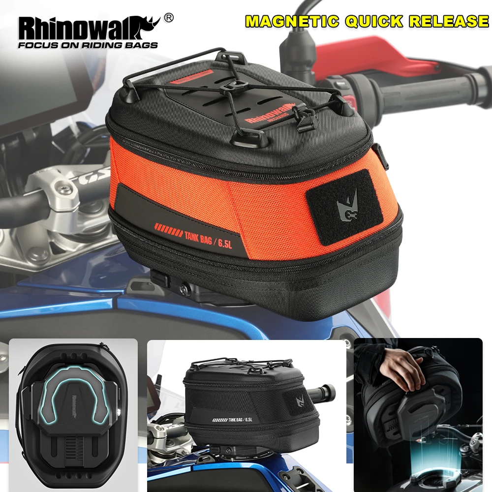 

Rhinowalk Motorcycle Magnetic Tank Bag Quick Release Waterproof 6.5L Anti-theft FOR BMW KTM Beneli HONDA CFMOTO DUCATI Some Moto