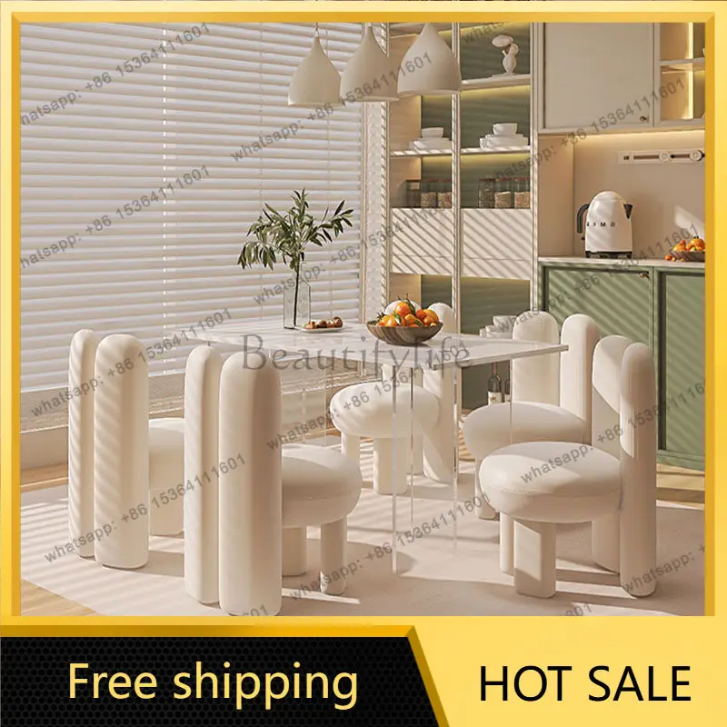 FG Modern Nordic Dining Table Coffee Restaurant Salon Luxury Corner Dining Table Reception Designer Mesa Living Room Furniture