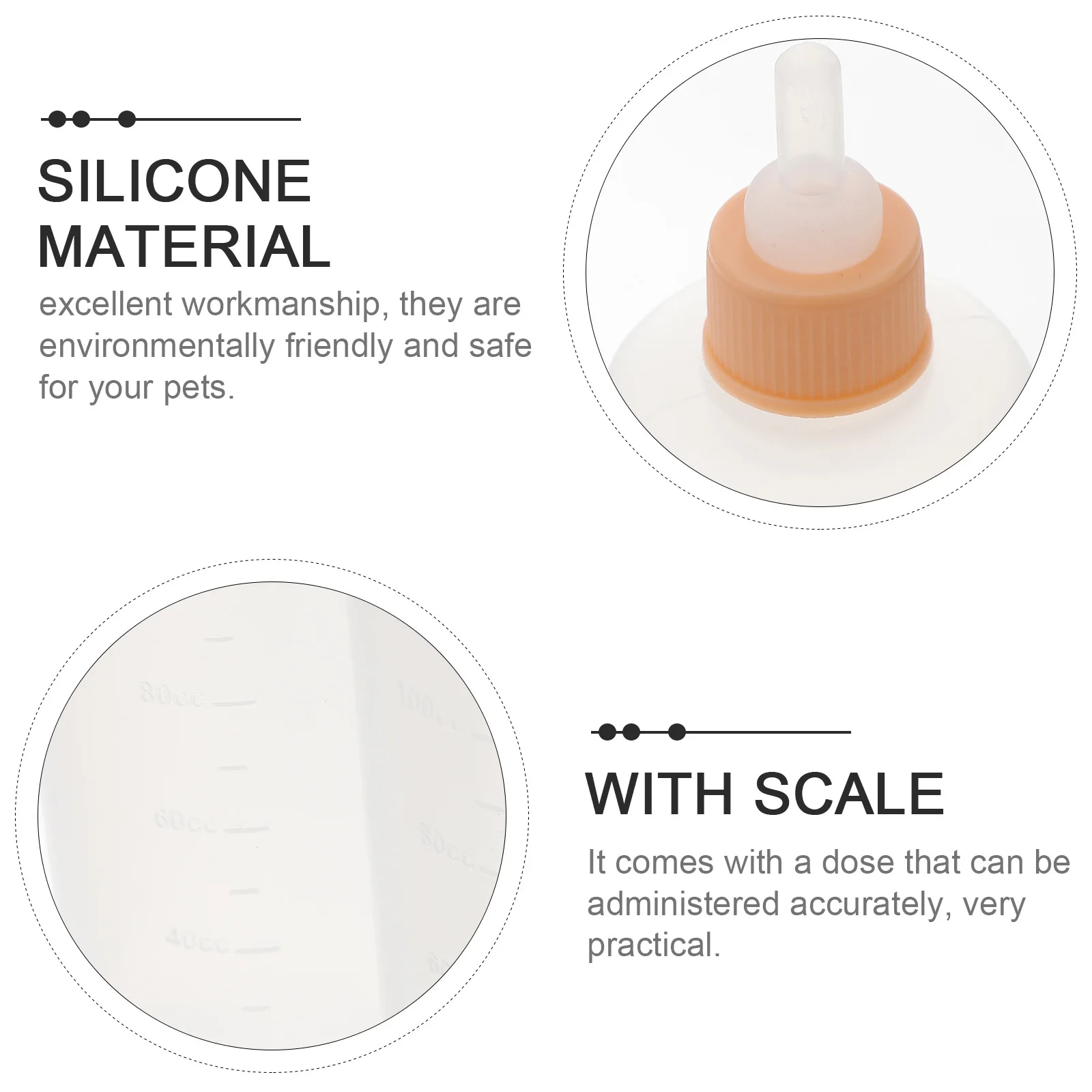 

4Pcs Pet Feeding Bottles Silicone Pacifier Bottles Newborn Puppy Kitten Feeders Adjustable Flow Pet Supplies Bunny Feeders