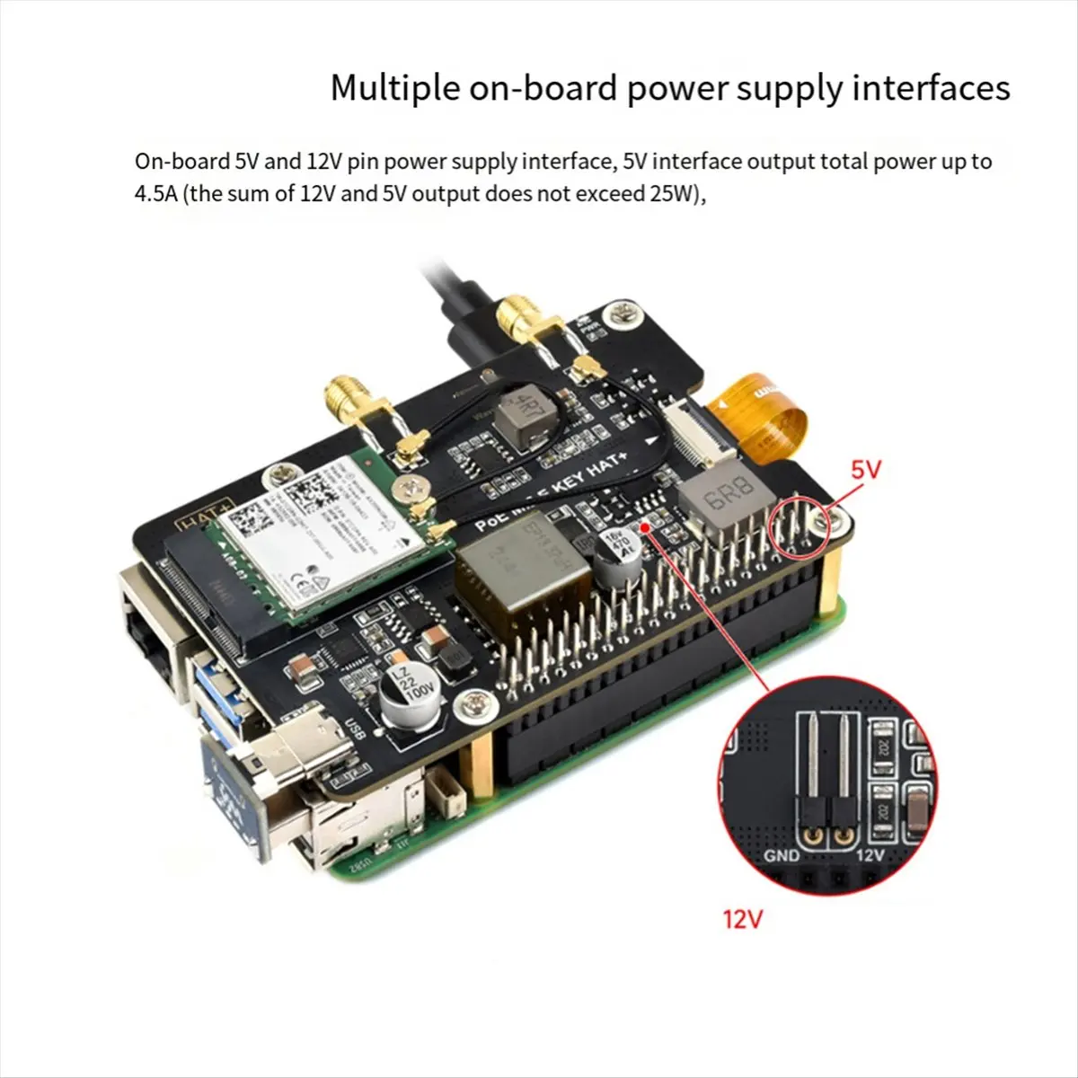 Super Sale PCIe to M.2E KEY Adapter with PoE Function for Raspberry Pi 5,Compatible with NGFF(M.2E Key)Wireless NIC