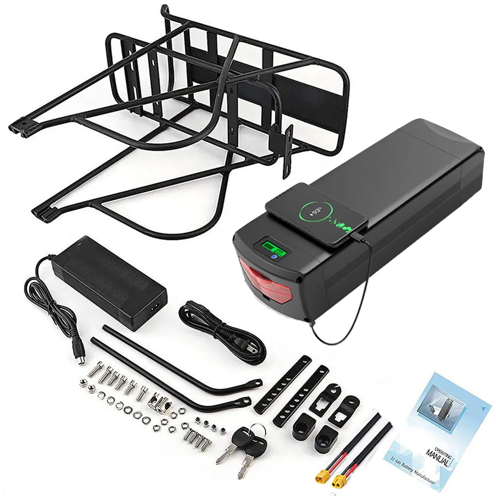 Original 21700 EBike Akku Gepäckträger 52V 48V 31,2Ah 28,Ah Elektrofahrrad für 2000W 1500W 1000W 750W 500W 24" 36" 28" E-Bike