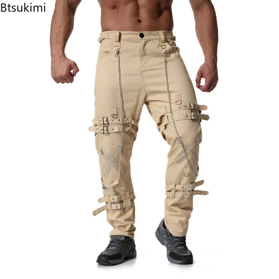 2025 Personality Men's Clothing Fashion Hip Hop Joggers Pants Punk Rock Cargo Pants Trend Streetwear Men Vintage Casual Trousers