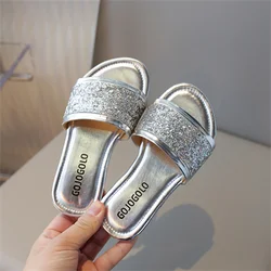 Anti-slip Wear-resistant Soft Bottom Multi-color Girls Flat Slippers, Girls Comfortable Summer PU Flip-flops Code 26-36