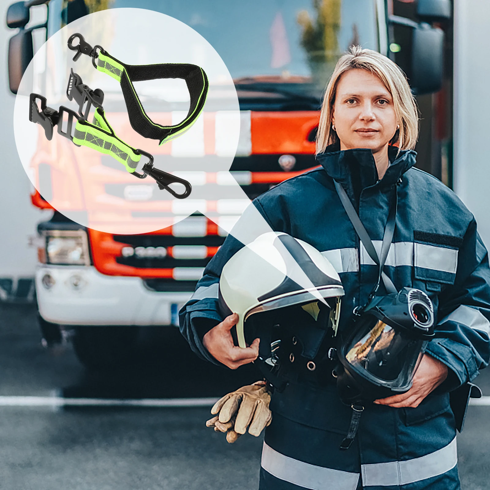 

2Pcs Firefighter Glove Straps Adjustable Reflective Safety Holders Heavy Duty Glove Clips Firefighter Accessories
