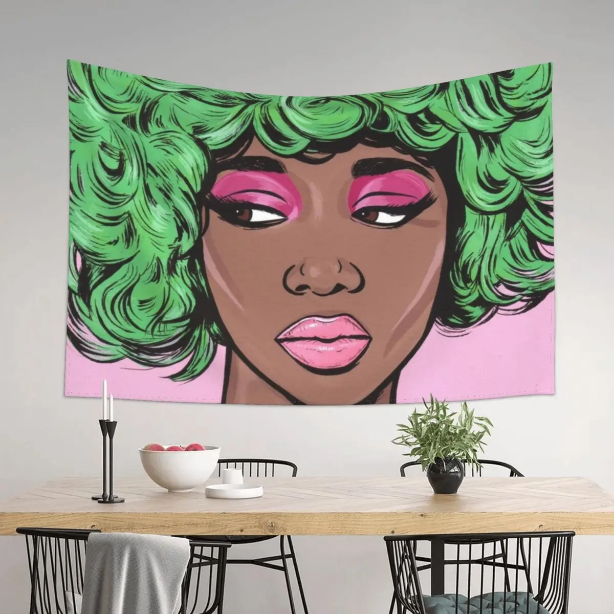 

Green Haired Kawaii Comic Girl Tapestry Things To Decorate The Room Outdoor Decor Aesthetic Room Decors Tapestry