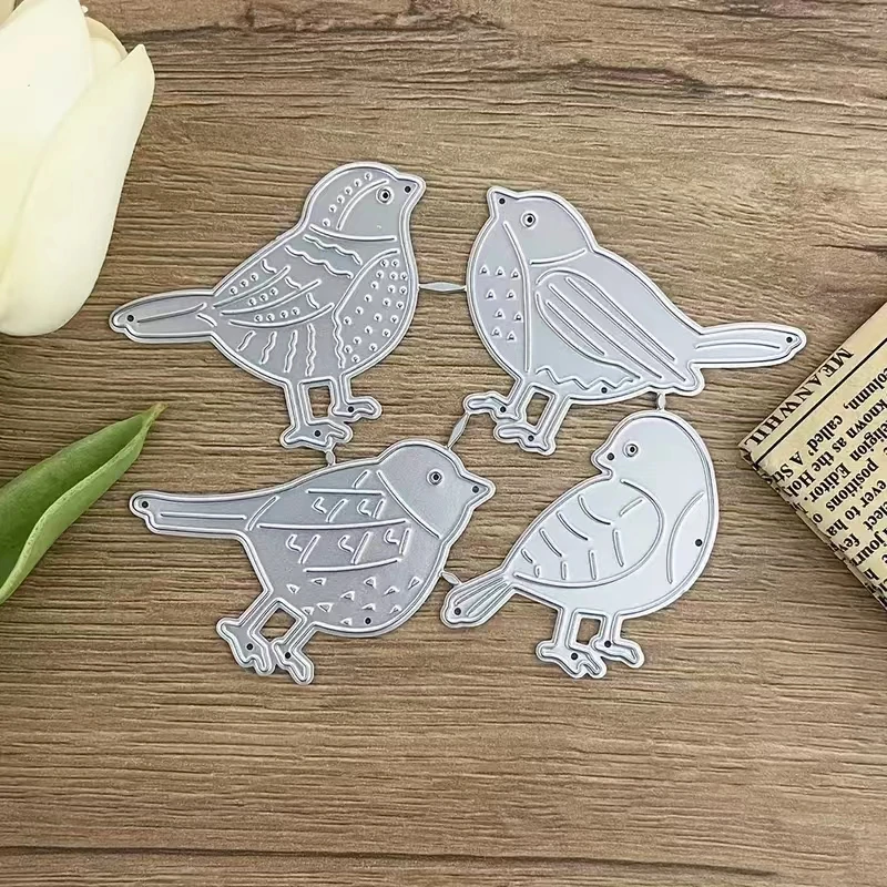 Versatile & Durable Bird-Themed Metal Cutting Dies: Enhance Creative DIY Scrapbooking & Card Making with 4 Unique Styles