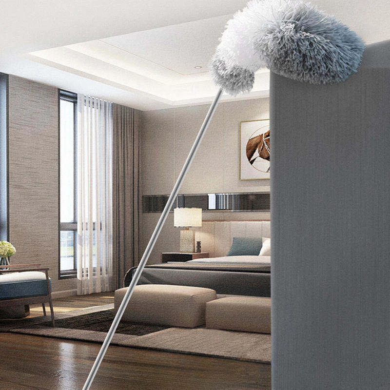 Cleaning Dust Duster Up To 2.8 Meters, Feather Duster for Dust Removal, Household Retractable and Curved, Sweeping Spider Webs