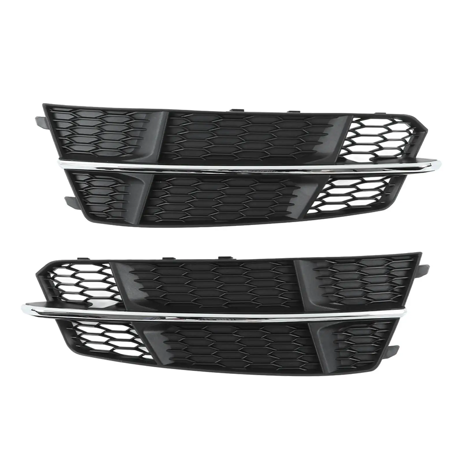 

Pair Front Bumper Fog Light Grille Cover 4G0807681AN Replacement for Audi A6 C7 2014-2018 Fog Light Mesh Trim