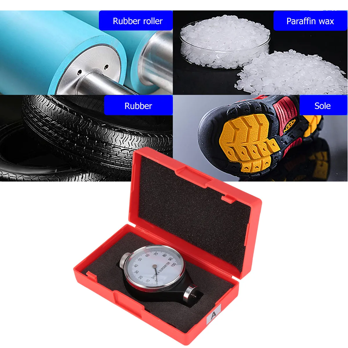 Rubber Durometer Metal Durable Hardness Tester For Rubber Industrial Measurement A Style Sclerometer Instrument