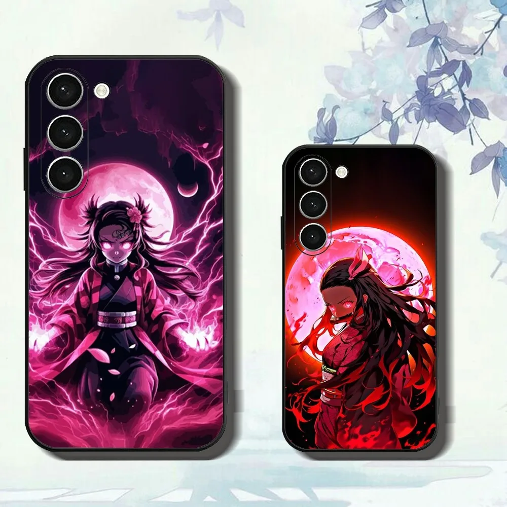 N-Nezuko K-Kamado Anime Phone Case For Samsung Galaxy A52 A12 A51 S21 Edge S22ULTRA S23 S20LITE Plus ultra Black Cover