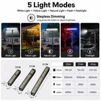 Barre lumineuse de travail LED magnétique rechargeable par USB, portable, 3 modes, étanche IP66, lampe de secours avec batterie externe pour camping, garage, réparation, camping-car 6