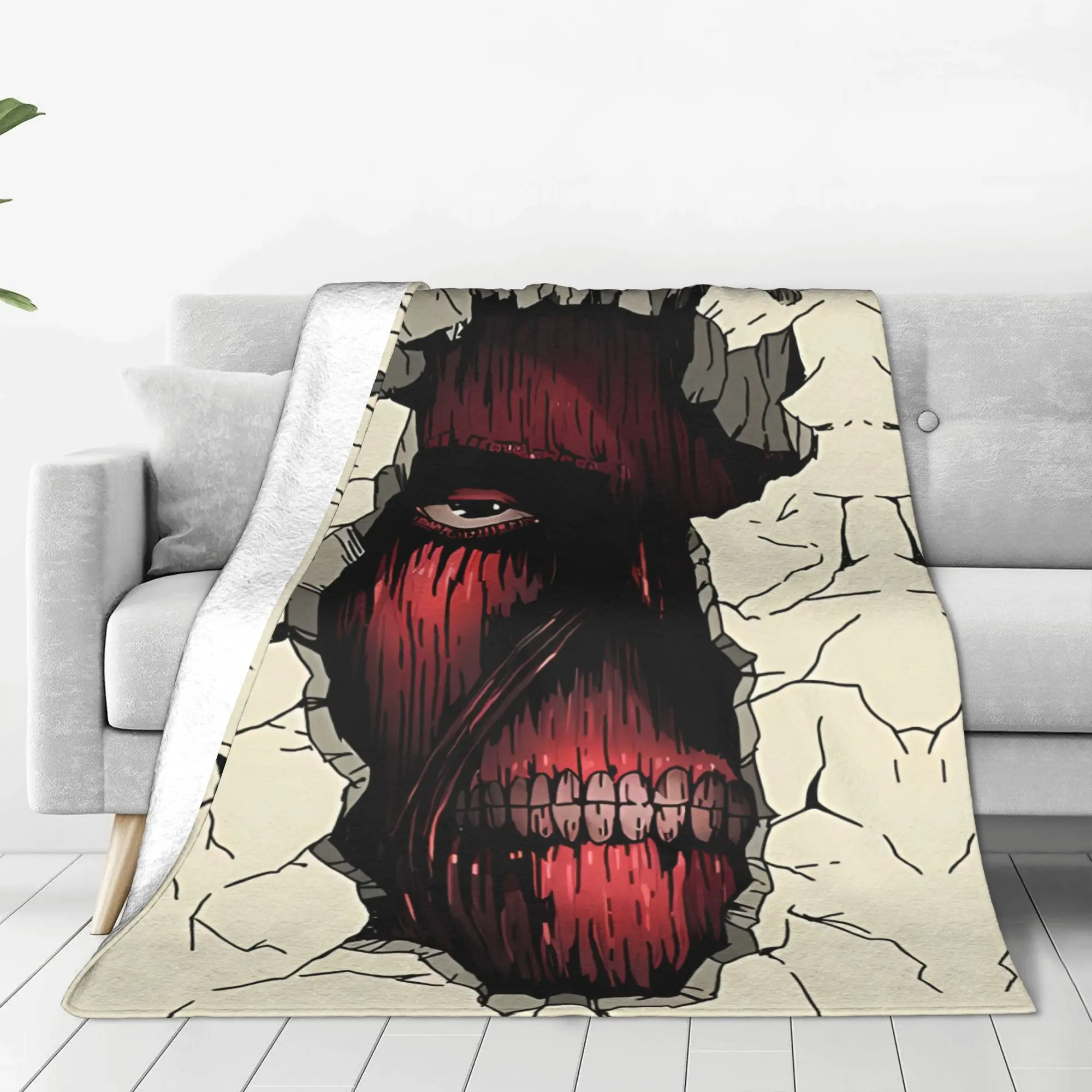 1PC TITAN COLOSSAL WALL aAttack on Titan Home Room Decorations Winter Blankets For Adults Bedding Home Interior Sofa Knee