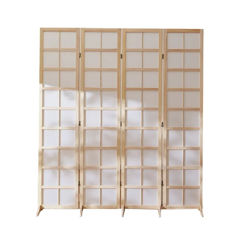 New Chinese Solid Wood Folding Room Divider for Living Room Office Hotel Restaurant Bedroom Removable Partition Screen