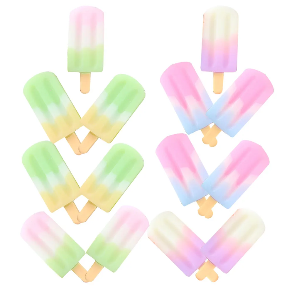 

15pcs Simulation Ice Cream Miniature Accessories Smooth Surface DIY Charms Cute Look Nonfade Color Mini Dessert Toy