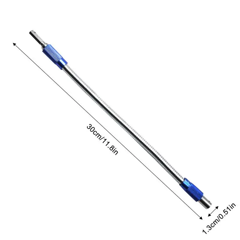 Flexível Broca Extensão, Hexagonal Haste, Bendable Impacto Bit, Universal Metal Shaft Extensão Bit, 11,8"