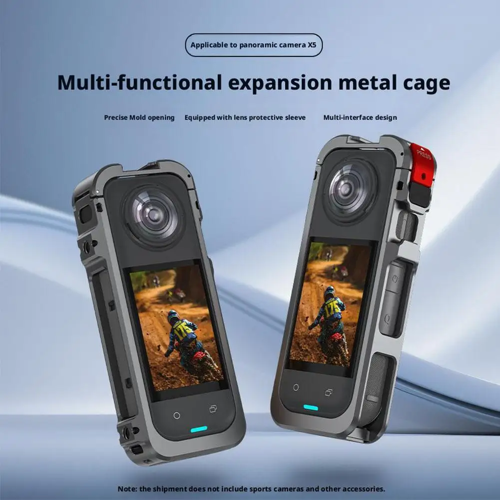 New Metal Expansion Frame Case For Insta360 X5 Rabbit Cage Protective Housing Storage Case Glass Lens Guard Camera Accessories