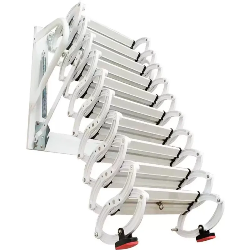 Attic Telescopic Ladder Foldable Loft Stairs Heavy Duty Wall Mounted Retractable Fire Escape Ladder for Home Villa