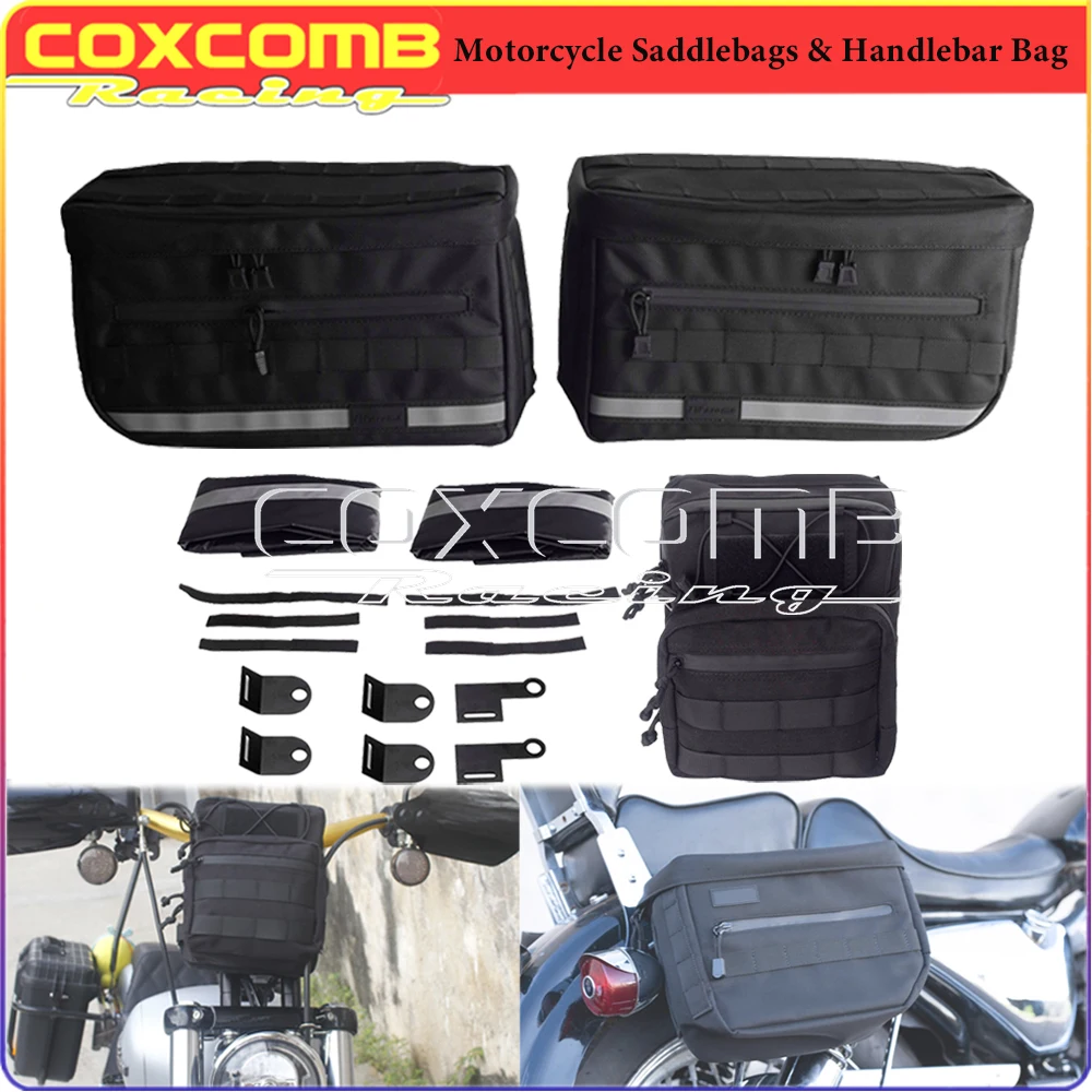 Motorcycle Handlebar Bags & Essential Saddlebag Side Travel Pack Storage Tool Bags For Harley Softail Dyna Super Glide Sportster