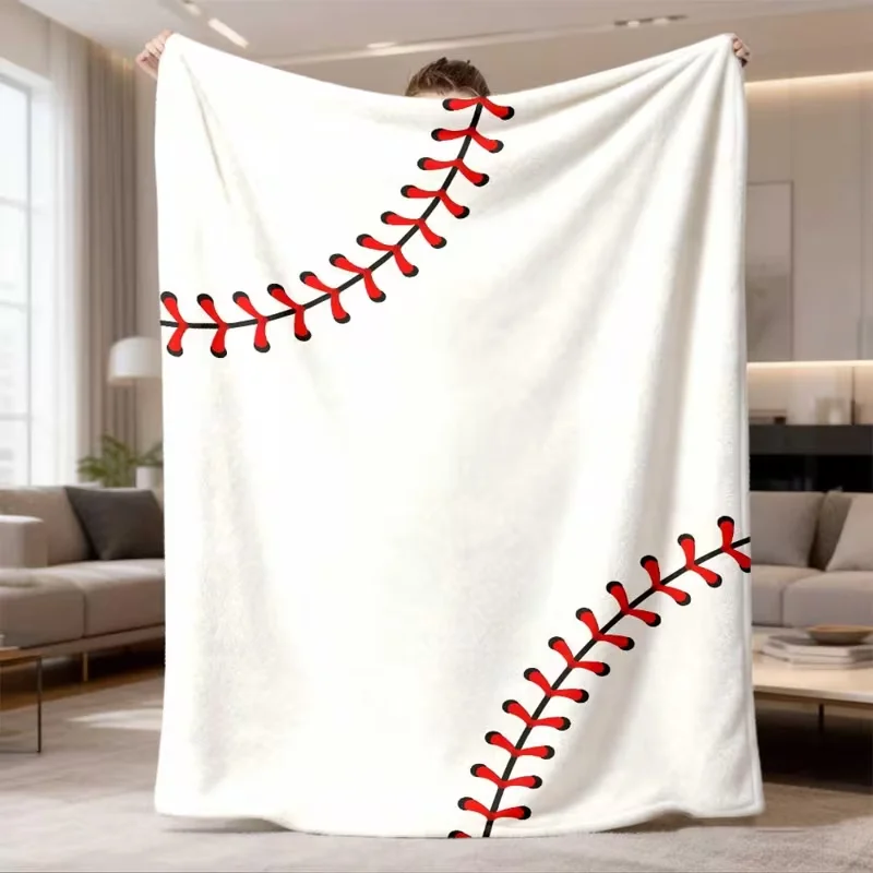 Basketball Texture Print Flannel Blanket Orange Ball Sports Theme Soft Cozy Bed Blanket for Sofa Couch All Season - view 3
