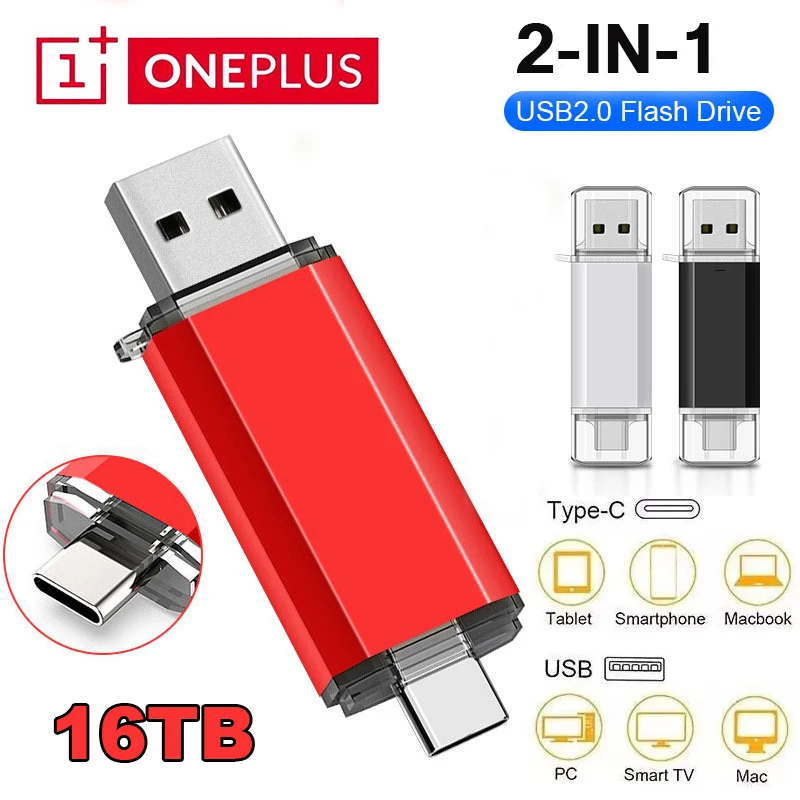 2-in-1-Flash-Laufwerk 16 TB OTG USB 2.0 Typ C High-Speed-Pendrive-Speicherstick für iPhone, Samsung, Android, Laptop