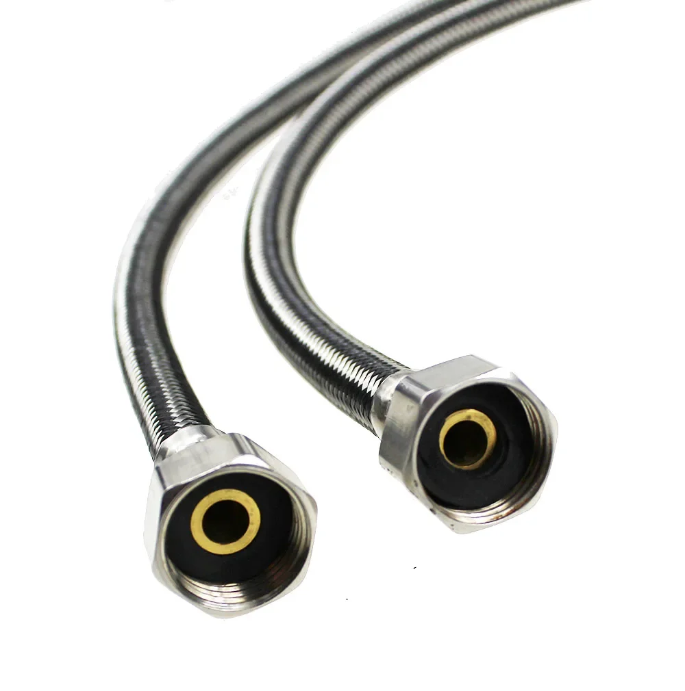 2 pz di G1/2 600mm In Acciaio Inox Flessibile miscelatore freddo/caldo Rubinetto di Alimentazione Dell'acqua 4 ''Tubi di 60 cm Spedizione Gratuita