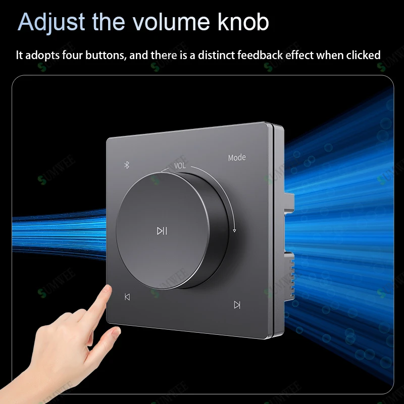 86 Knob type home audio wall amplifier hotel background music control panel bluetooths AUX TF Stereo Sound mimi player system
