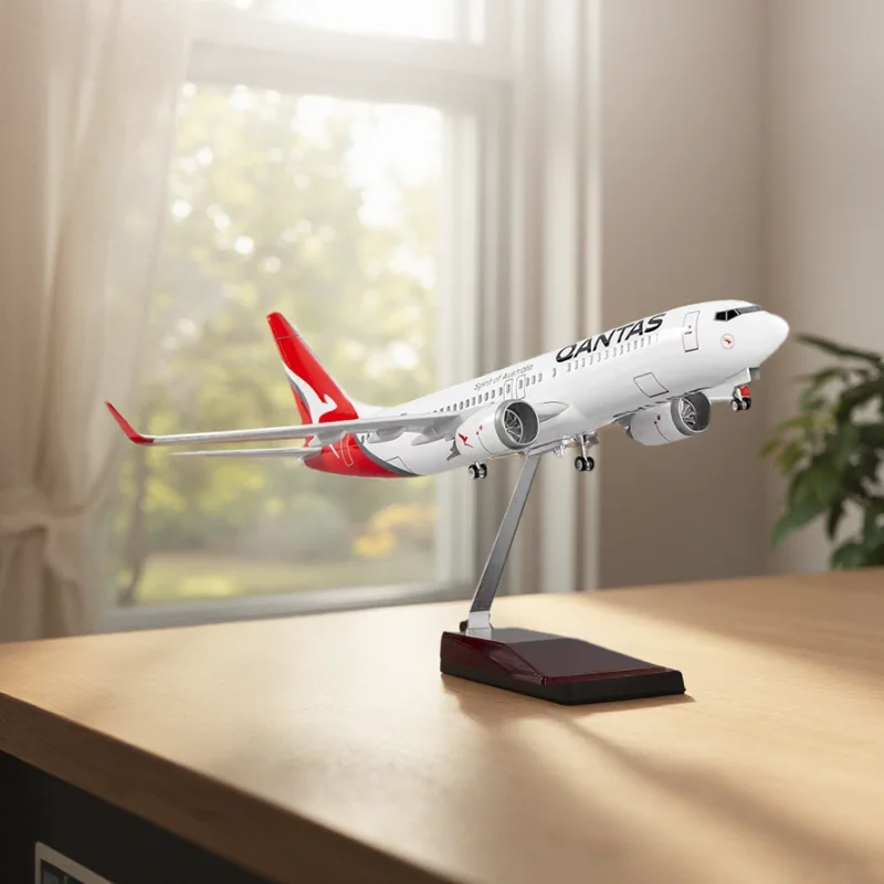

47cm B737 Australia Airways Resin Diecast Plane Model 1/80 Scale Aircraft Assemble Toy With Lights And Base Aviation Collectible