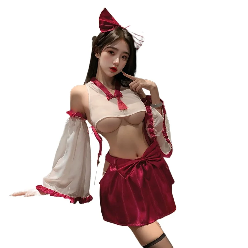 

Sexy Lingerie Women Red Ancient Dancer Chinese Style Erotic Underwear Set Accessories Gift for Couple Hanfu Uniform Sexy Costume