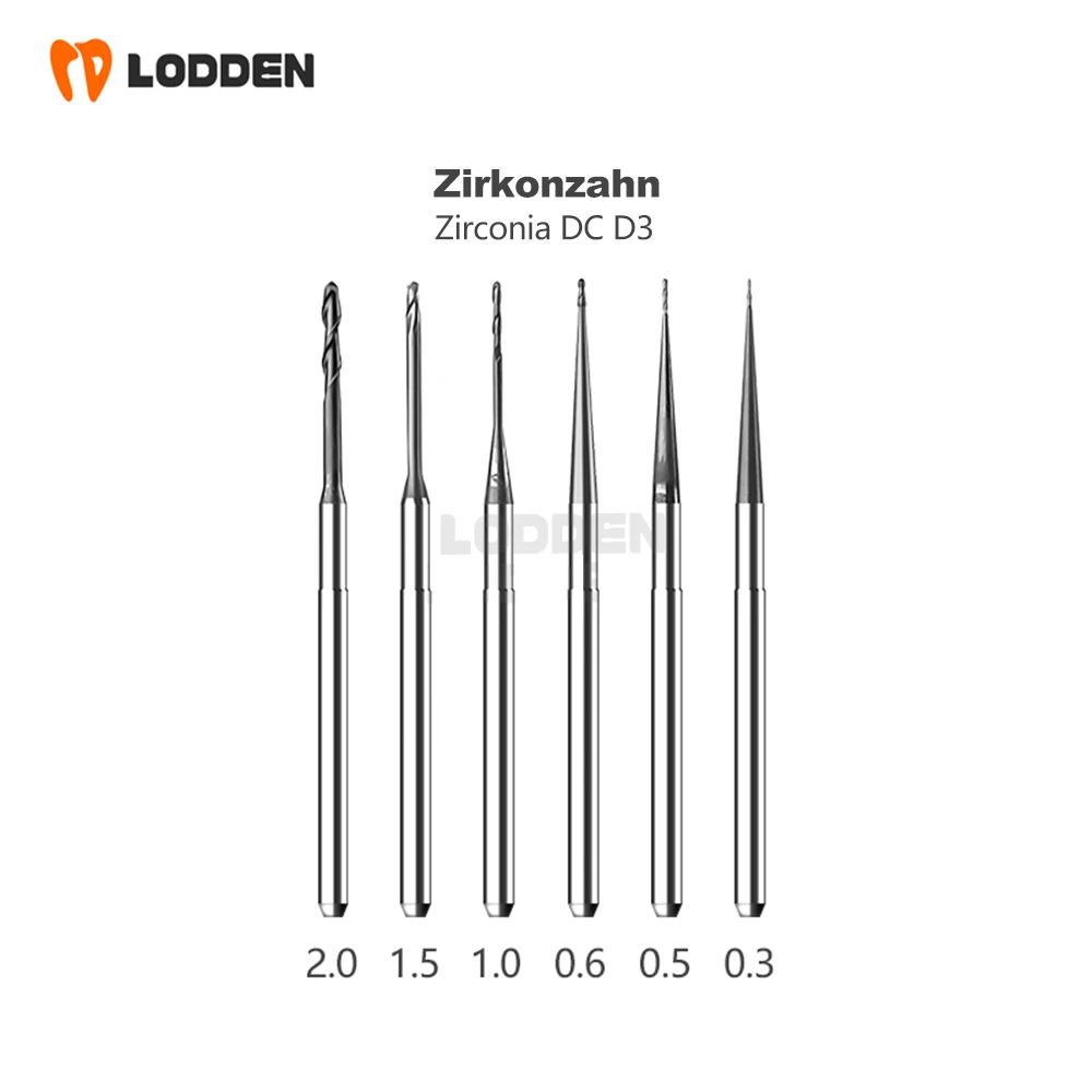 Zirkonzahn D3 PMMA Zirconia Shank DC Diamond Coating Milling Cutter Diameter DrillDental Milling Burs 2.0/1.0/0.6mm material