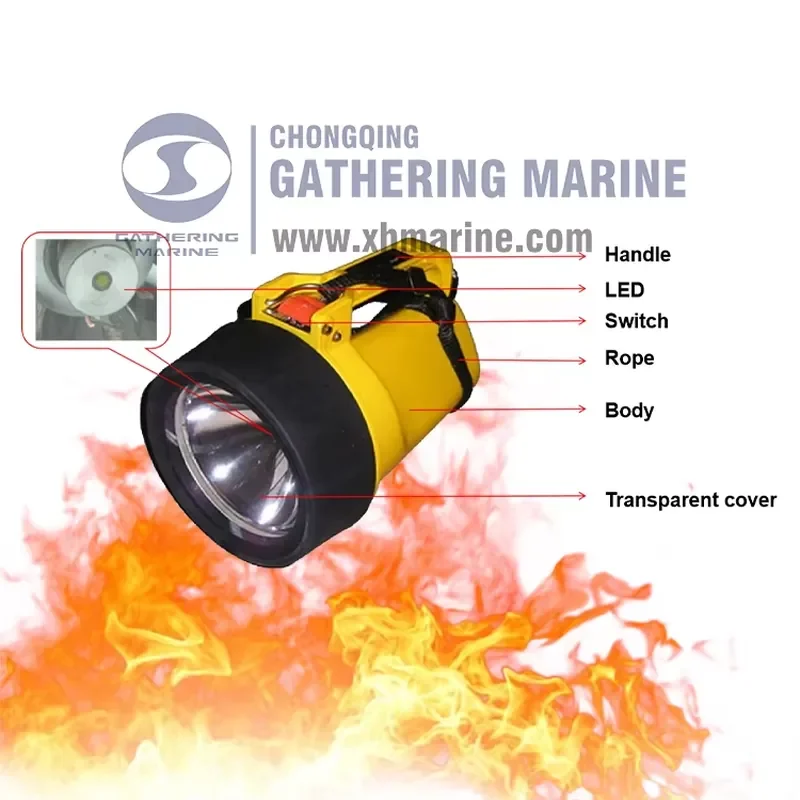 300M Range Rechargeable Explosion-proof Flashlight Lamp LED for Fire Fighting Use