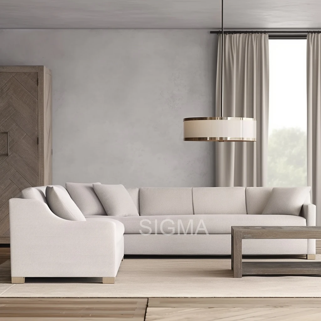 Modern Luxury Two-Seater Fabric Sectional Sofa Set Convertible Sponge Bed with Corner Feature Indoor Living Room Mall Apartment