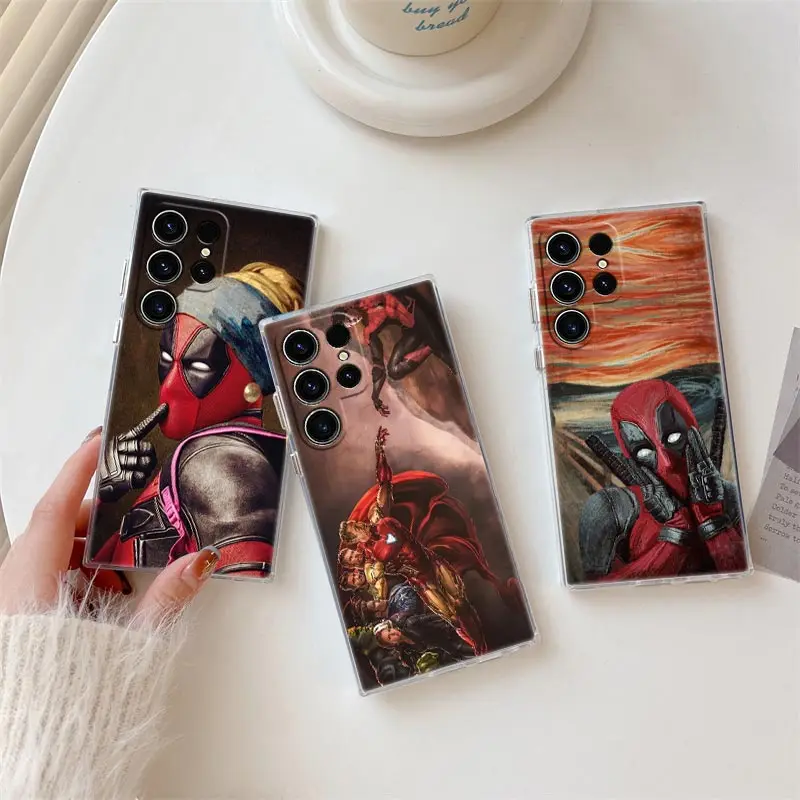 

Marvel Oil Painting Transparent Case For Samsung Galaxy S26 S25 Ultra S24 S22 S26 Plus S20 S23 S21 S25 FE 5G Clear Silicon Cover