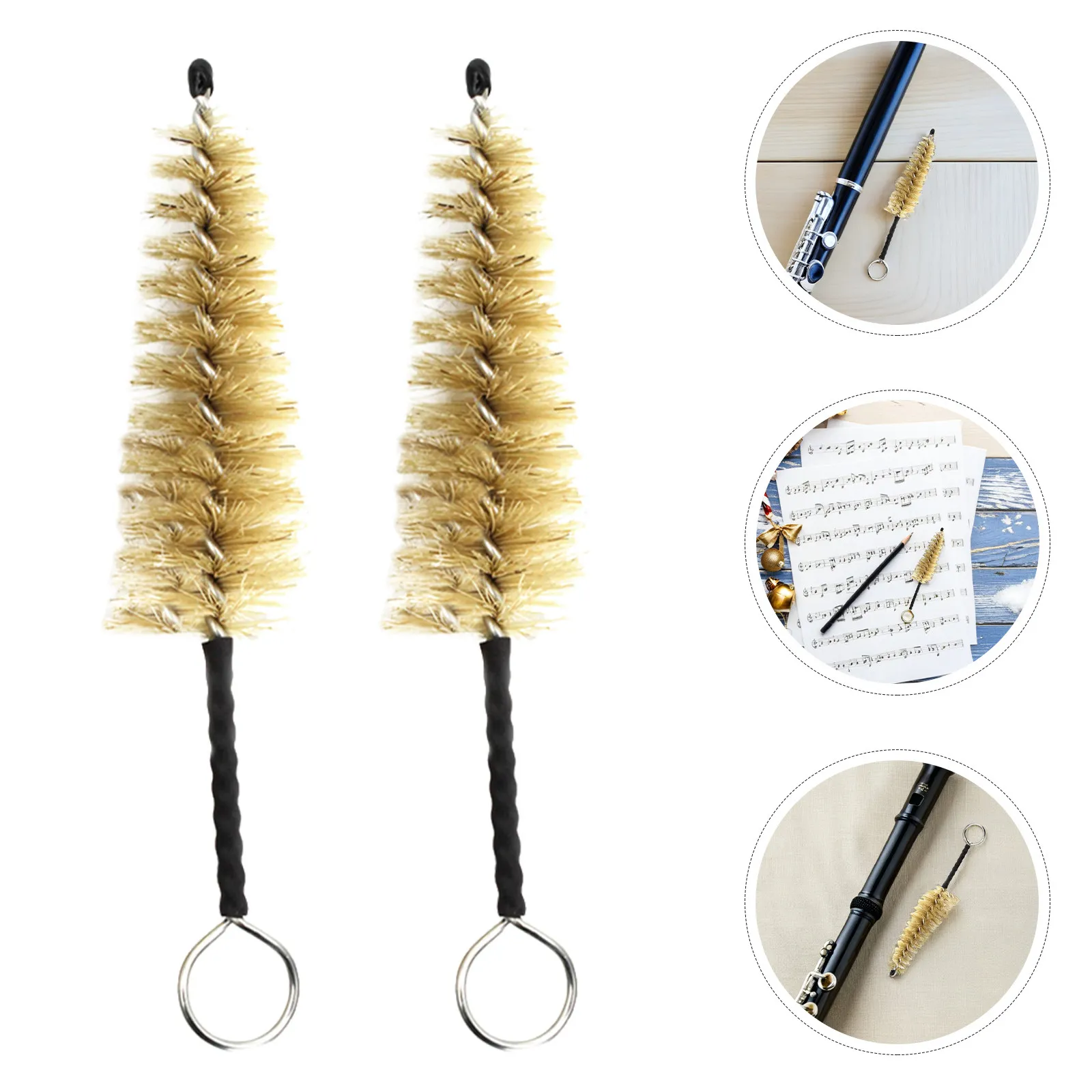 

3Pcs Woodwind Mouthpiece Brushing Set Deep Cleaning Clarinet Saxophone Flute Instrument Maintenance Cleaning Brushes Music