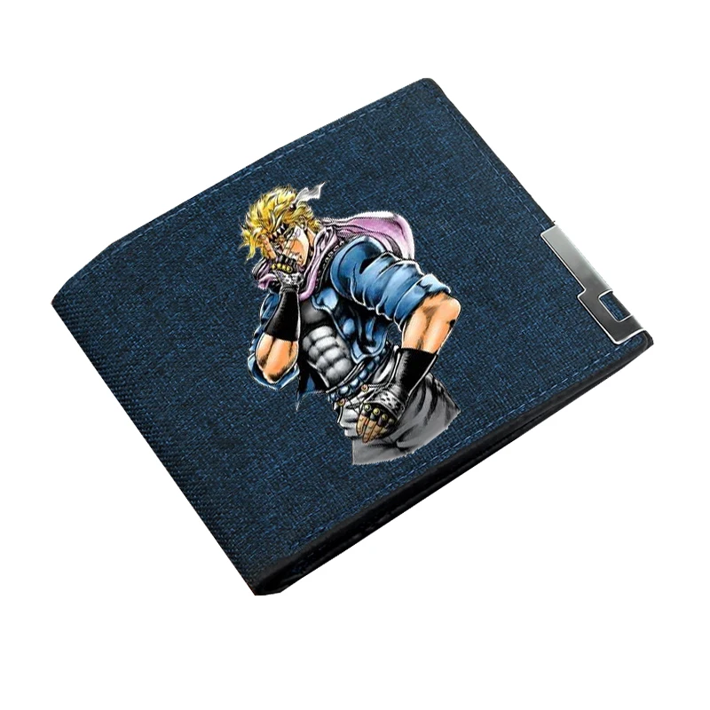 

Anime JoJo's Bizarre Adventure Wallet Boy Gril Cartoon Coin Purse Teenager Canvas Wallet Casual Cash Holder Bi-Fold Short Wallet