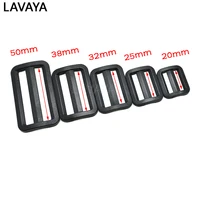 5pcs Plastic Buckle Black Curve Tri-Glide Slider 20mm 25mm 32mm 38mm 50mm Adjustable Buckle for Belt Suitcase Bags DIY