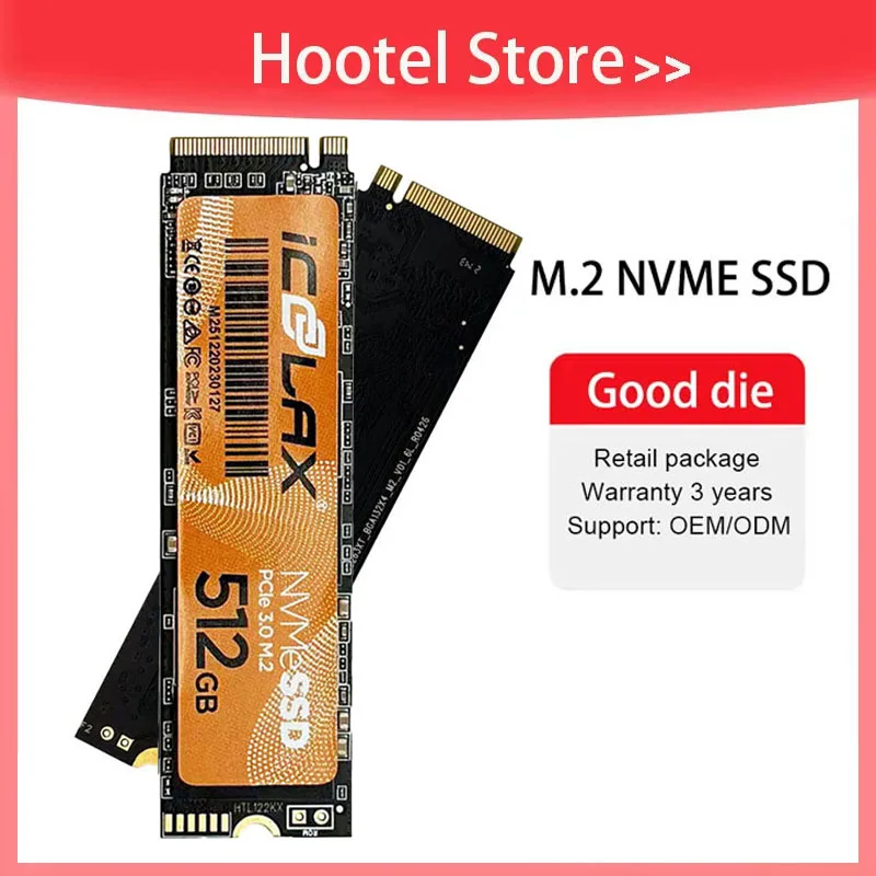 ICOOLAX PCIe3.0 NVMe SSD M.2 128GB 256GB 512GB M2 2280 Hard Disk Internal Solid State Drive Disk for Laptop Desktop