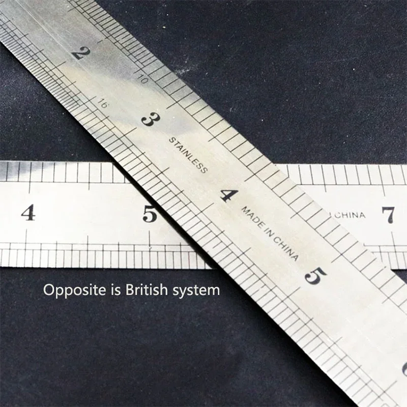 MeaccelerRuler-Règle double face en acier inoxydable, règle droite en métal, règle de précision, 15 cm, 20 cm, 30 cm, 50cm, 6 po, 8 po, 12/15 po