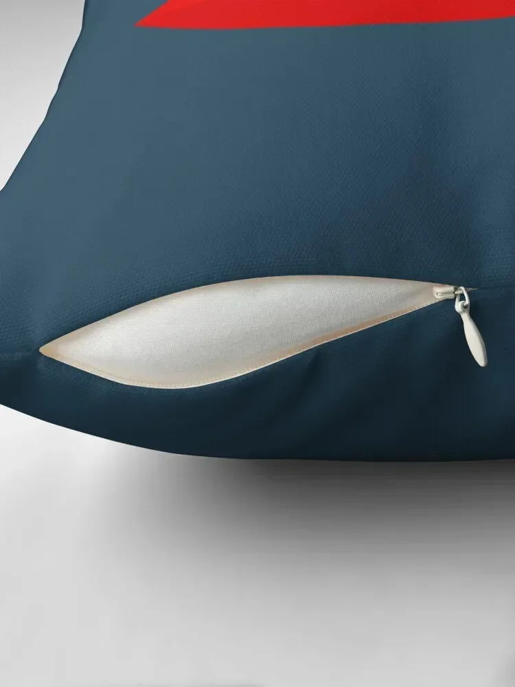 Sleepy Red Fish in a Steel Blue Sea. Minimalist Ocean Design Throw Pillow luxury decor pillow