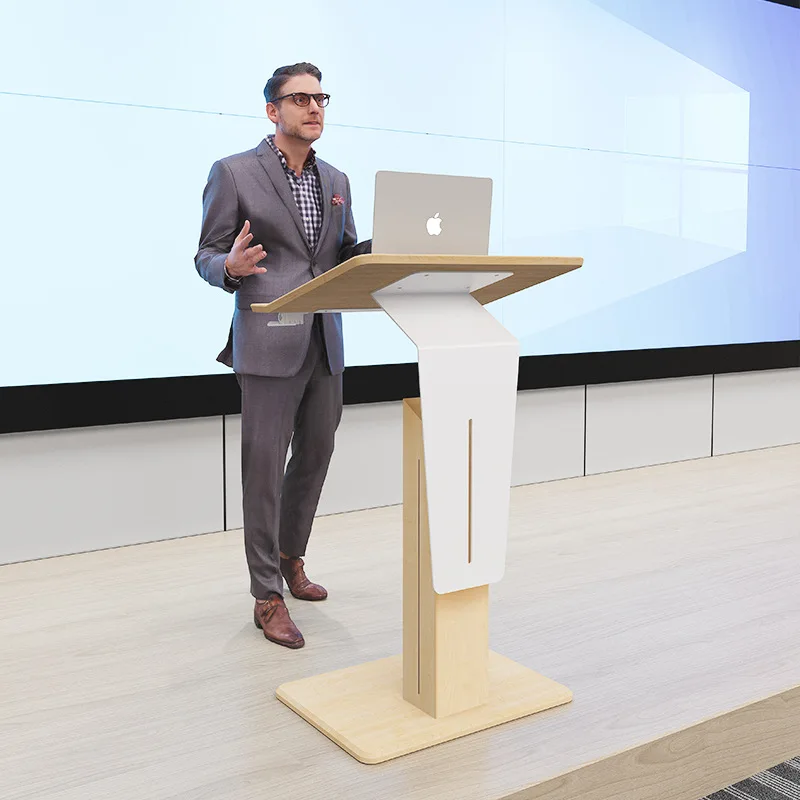 Liftable, lectern,welcome shopping guide, training, conference, simple and modern leadership