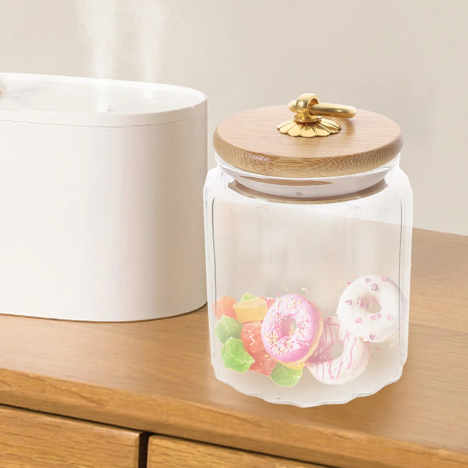 

Tea Coffee Bean Storage Jar Sugar Canisters Sealed Glass Container Airtight Jars